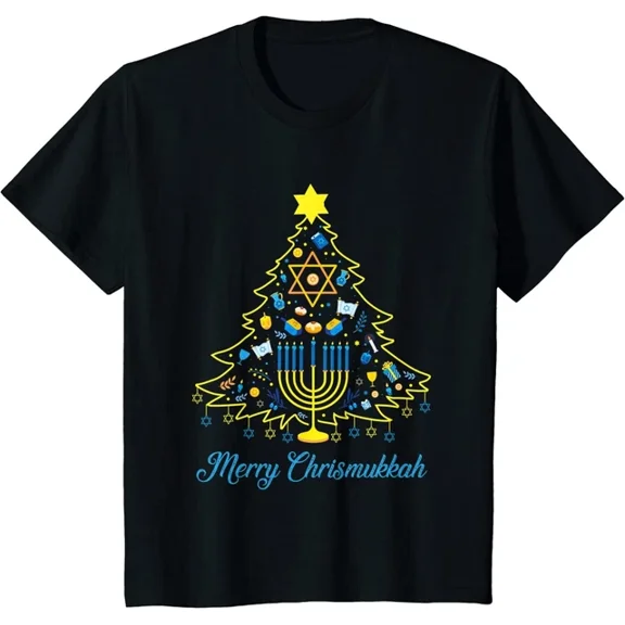 Hot Trending Kiraa Tee With Merry Chrismukkah Tree Hanukkah 2022 Unisex S-5Xl T-Shirt