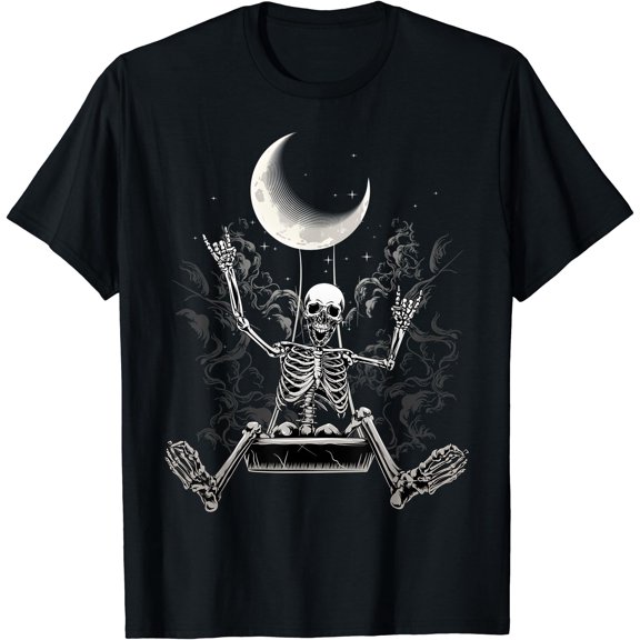 Hot Trending Kiraa Tee With Moon Skeleton Rock On Hand Spooky Rock Concerts Unisex S-5Xl T-Shirt