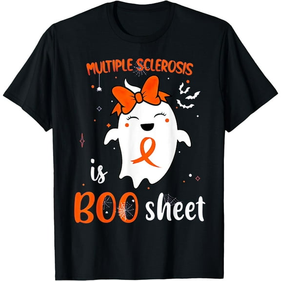 Hot Trending Kiraa Tee With Multiple Sclerosis Is Boo Sheet Cute Ghost Orange Unisex S-5Xl T-Shirt