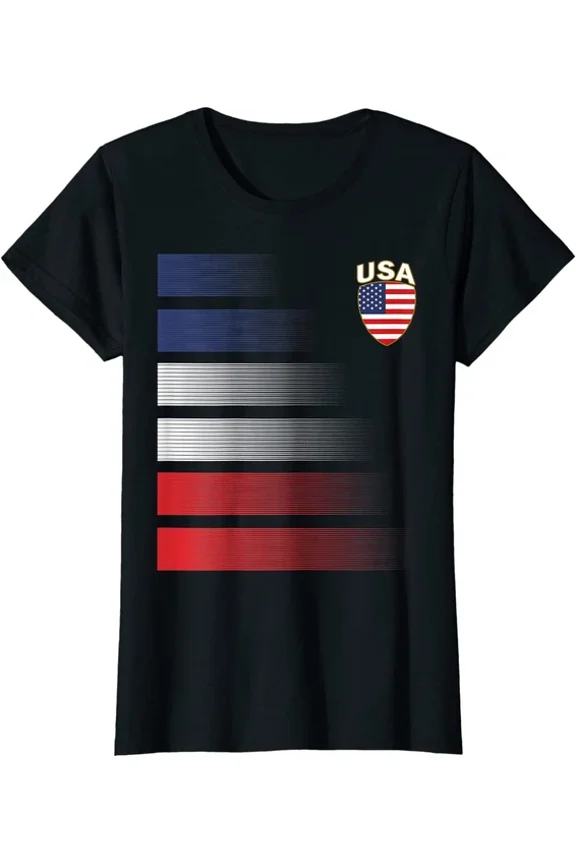 Hot Trending Kiraa Tee With National America Flag Usa Jersey Fan Team Soccer Gift T-Shirt