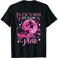 thumbnail image 1 of Hot Trending Kiraa Tee With October We Wear Pink Ribbon Witch Breast Cancer Unisex S-5Xl T-Shirt, 1 of 5