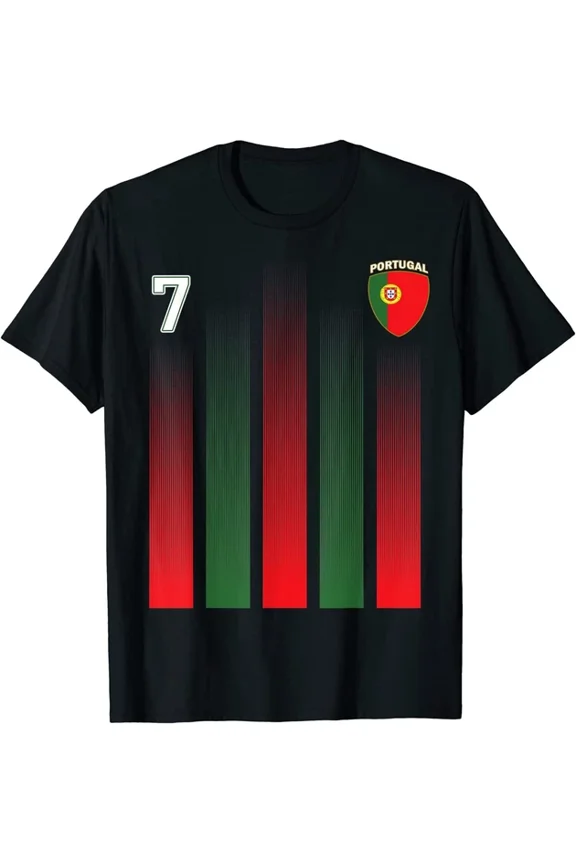 Hot Trending Kiraa Tee With Portugal Soccer Jersey Style Portugal 7 Football Fans Unisex S-5Xl T-Shirt