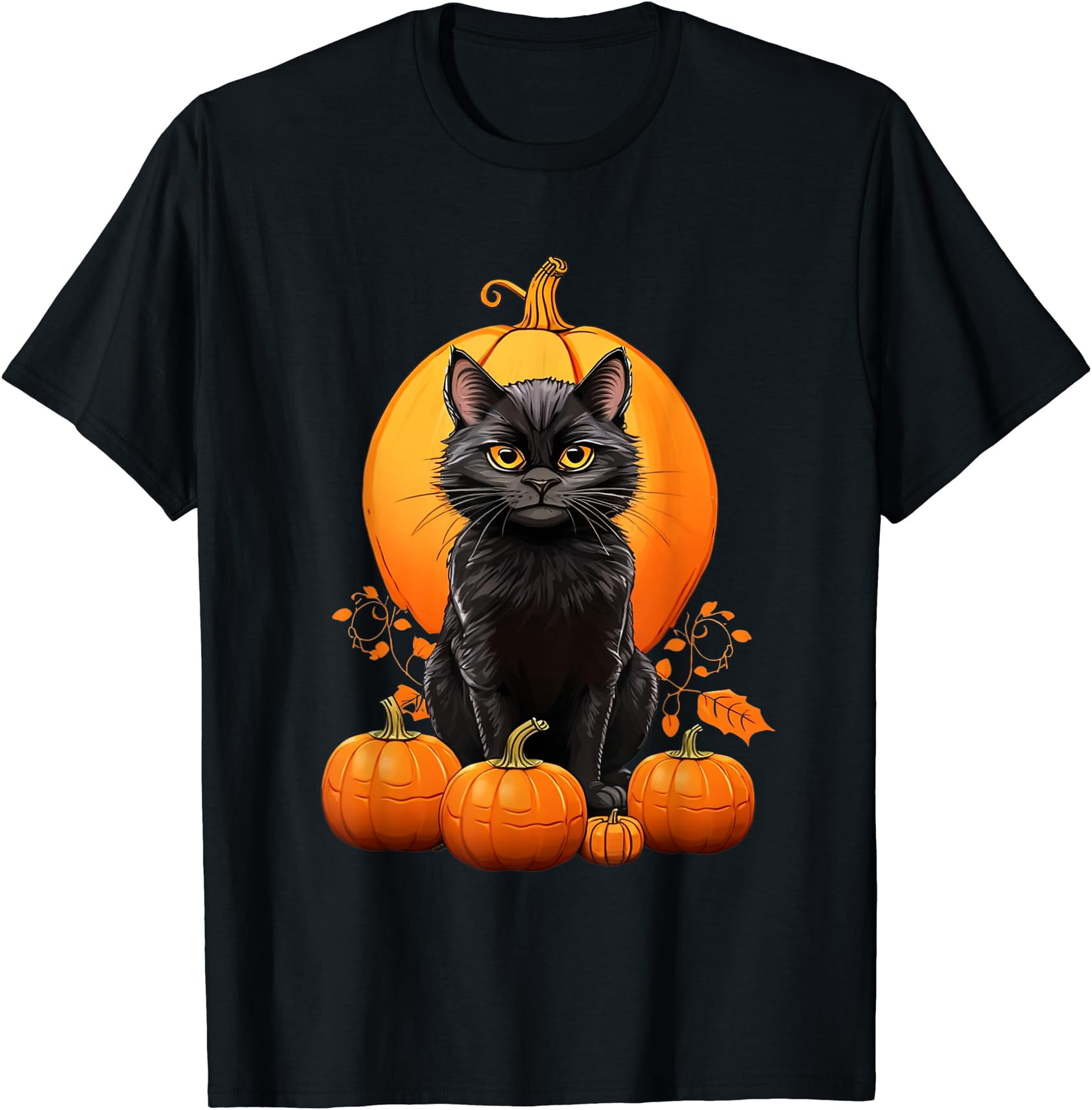 Hot Trending Kiraa Tee With Retro Black Cat Pumpkin For Women Men