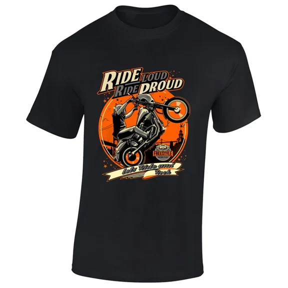 Hot Trending Kiraa Tee With Ride Loud Ride Proud Motorcycle Clothing Biker Top Unisex S-5Xl T-Shirt