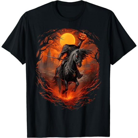 Hot Trending Kiraa Tee With Scary Pumpkin Headless Horseman Unisex S-5Xl T-Shirt
