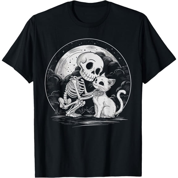 Hot Trending Kiraa Tee With Skeleton Cat Skull Kitty Cute Goth Unisex S-5Xl T-Shirt