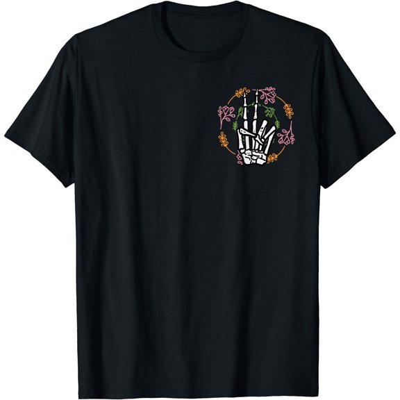 Hot Trending Kiraa Tee With Skeleton Hand Peace Pocket Men Women Unisex S-5Xl T-Shirt