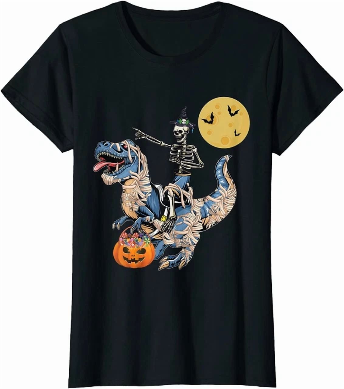 Hot Trending Kiraa Tee With Skeleton Riding Mummy Dinosaur T Rex Fun T ...