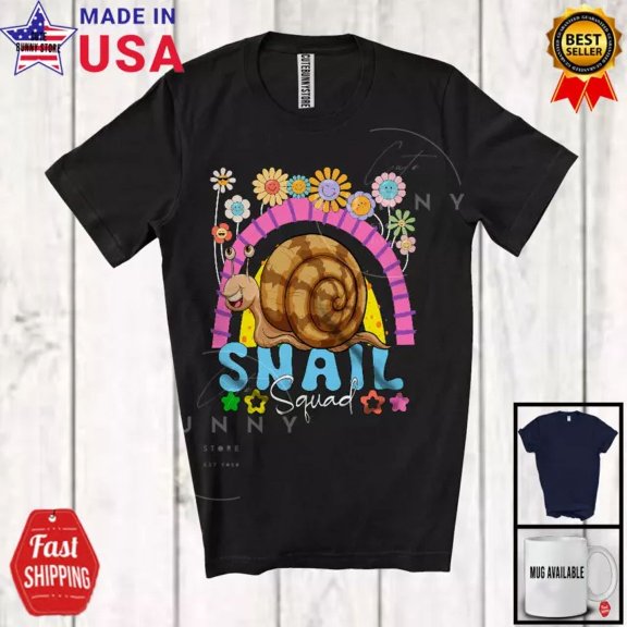 Hot Trending Kiraa Tee With Snail Squad, Adorable Flowers Rainbow Animal, Floral Women Girls Group T-Shirt