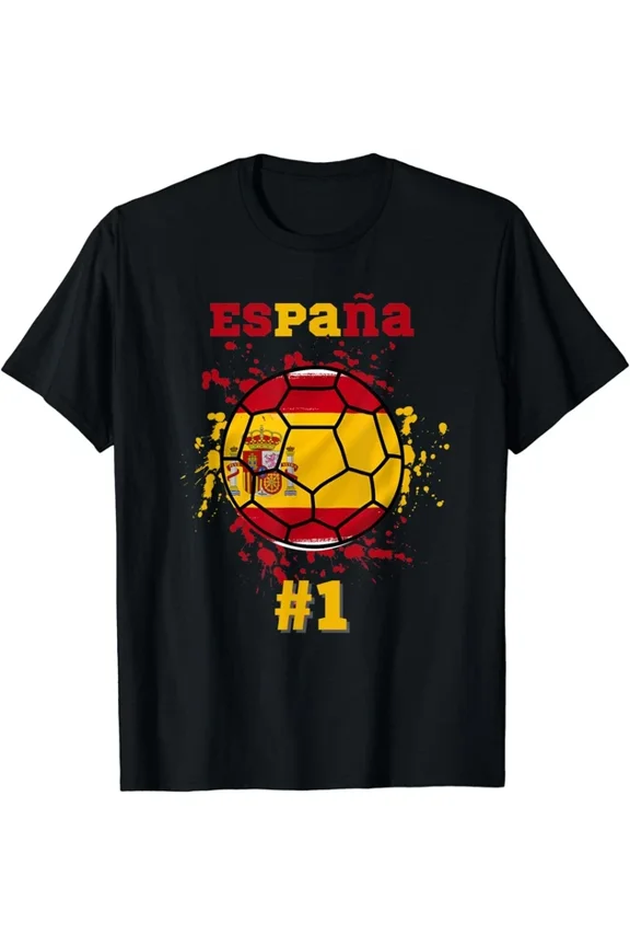 Hot Trending Kiraa Tee With Spain Soccer Ball Espana Flag Spanish Fan Jersey Unisex S-5Xl T-Shirt