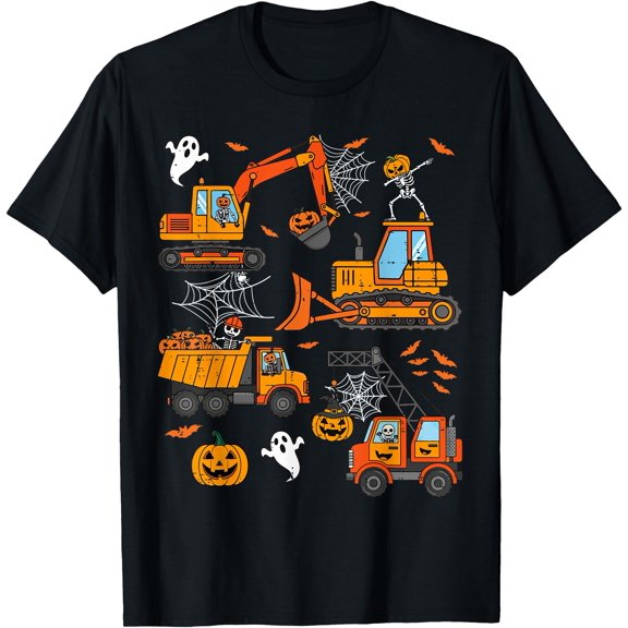 Hot Trending Kiraa Tee With Spooky Construction Trucks Toddler Men Unisex S-5Xl T-Shirt