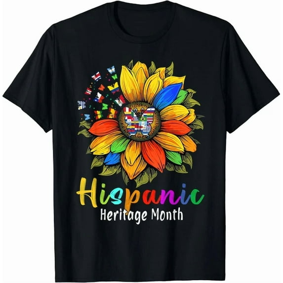 Hot Trending Kiraa Tee With Sunflower Latin Countries Flags Hispanic Heritage Unisex S-5Xl T-Shirt