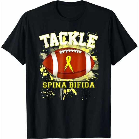Hot Trending Kiraa Tee With Tackle Spina Bifida Awareness Kids Football Yellow Unisex S-5Xl T-Shirt