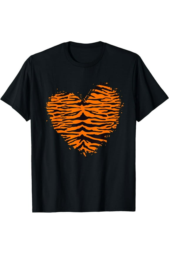 Hot Trending Kiraa Tee With Tiger Heart Stripes Print Cute Tiger Zoo Women Women Unisex S-5Xl T-Shirt