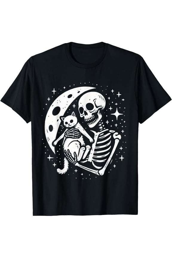 Hot Trending Kiraa Tee With Vintage Skeleton Cat Skull Goth Men Women Unisex S-5Xl T-Shirt