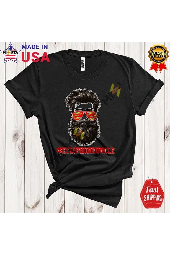 Hot Trending Kiraa Tee With Xylophone Uncle, Amazing Father'S Day Beard Sunglasses Xylophone, Family T-Shirt