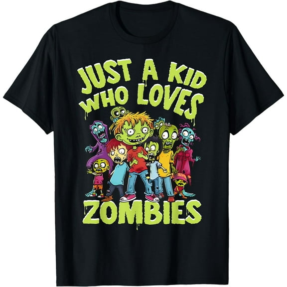 Hot Trending Kiraa Tee With Zombie Funny Just A Kid Who Loves Zombies Unisex S-5Xl T-Shirt