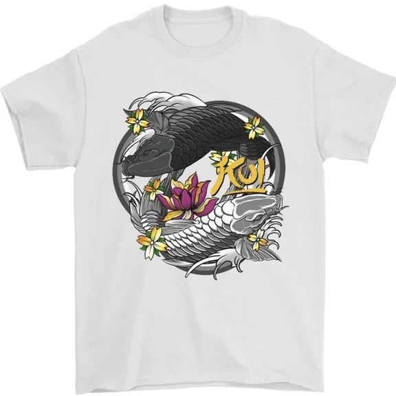 Hot Trending Koi Carp Yin and Yang Fish Pond T-Shirt Design Preview Only