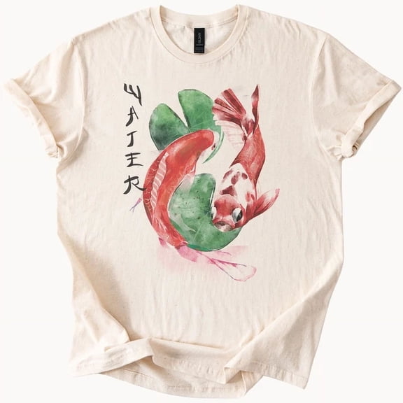 Hot Trending Koi Fish Watercolor T Shirt Asian Art Graphic Tee Design Preview Only