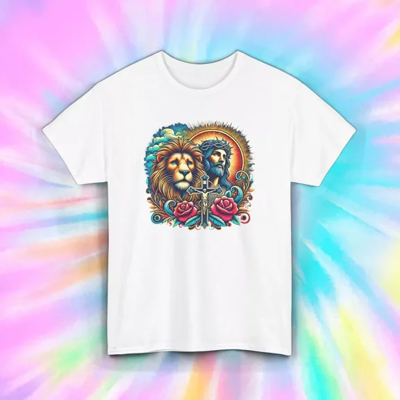 Hot Trending Lion of Judah Jesus Shirt Christian Faith Graphic Cross Gift Design Preview Only