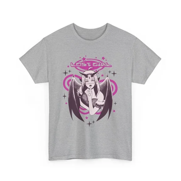 Hot Trending Lost Girl White T-Shirt | Funny Japanese Cat Warrior Tee | Anime Kawaii Shirt Design Preview Only