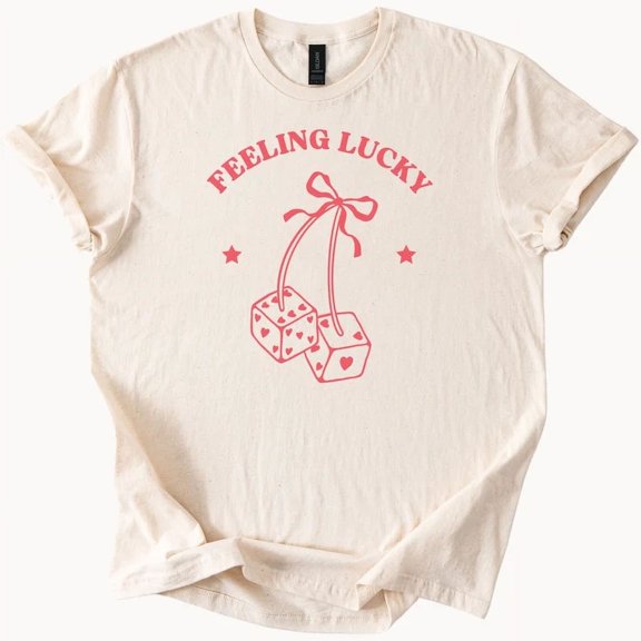 Hot Trending Lucky Dice Hearts Graphic Tee Women Crop Top Shirt Design Preview Only