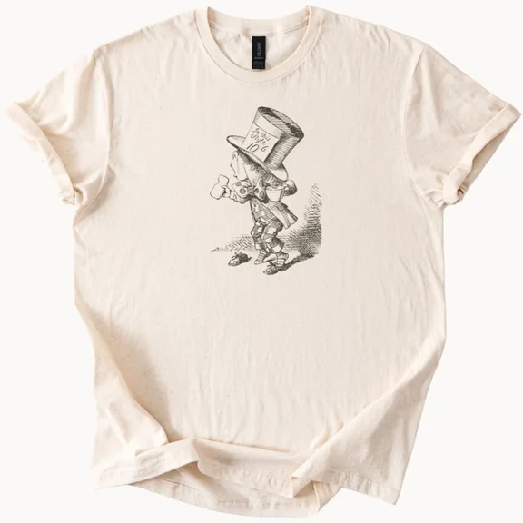 Hot Trending Mad Hatter Tee Alice Wonderland Tea Party Whimsical Shirt Design Preview Only