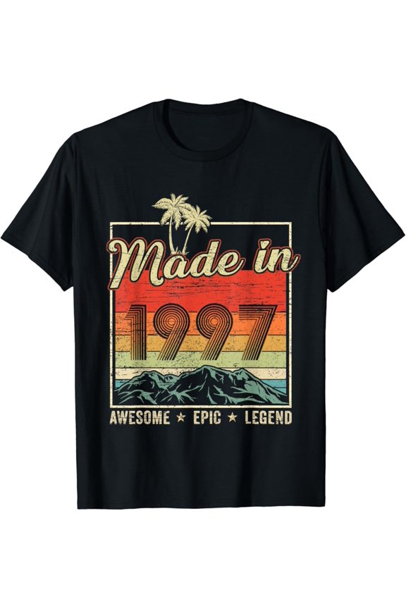 Hot Trending Made In 1997 Awesome Epic Legend 25 Birthday Gifts Vintage T-Shirt Vintage Tee -Birthday Gifts