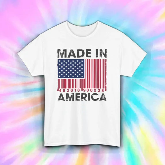 Hot Trending Made in America Shirt Flag Barcode USA Gift Design Preview Only