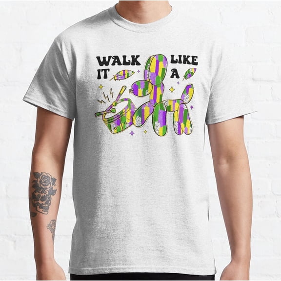Hot Trending Mardi Gras Walk It Like A Dog Brushstroke Classic T-Shirt Vintage Birthday Gifts