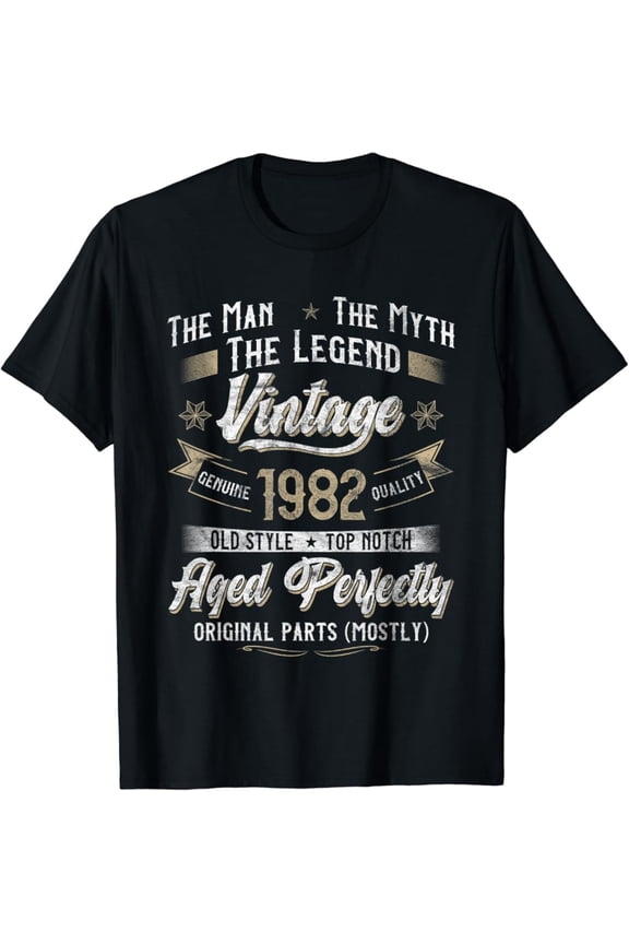 Hot Trending Mens Man Myth Legend 40th Birthday Gift Vintage 1982 40 years old T-Shirt Vintage Tee -Birthday Gifts