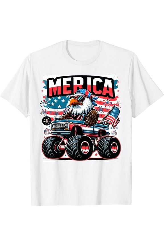 Hot Trending Merica 4Th Of July Shirts Boys American Flag Eagle Usa T-Shirt S-5Xl Birthday Gifts; For Men & Women