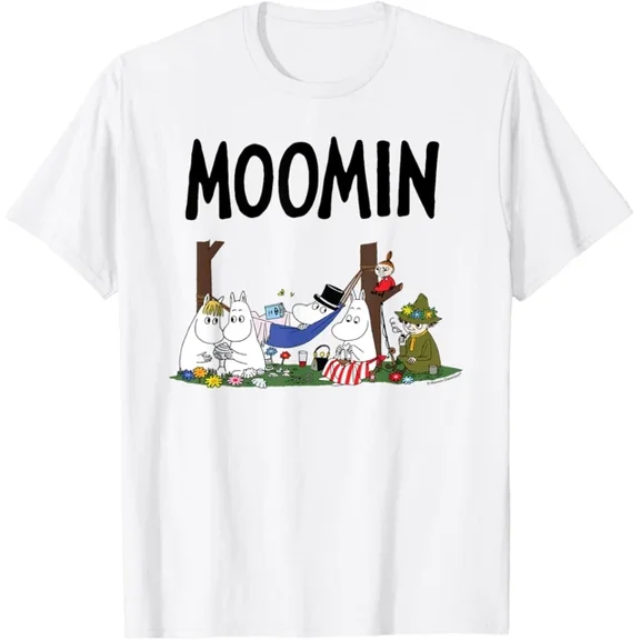 Hot Trending Moomin Family Relaxing T-Shirt S-5Xl Birthday Gifts; For Men & Women