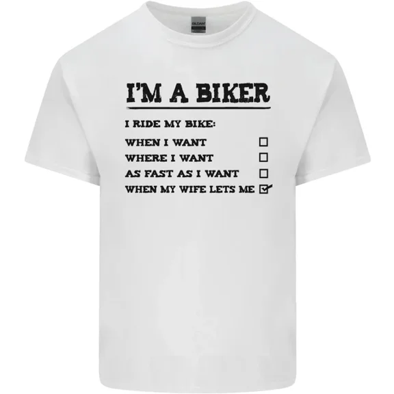 Hot Trending Motorcycle Im a Biker When My Wife Funny T-Shirt Design Preview Only