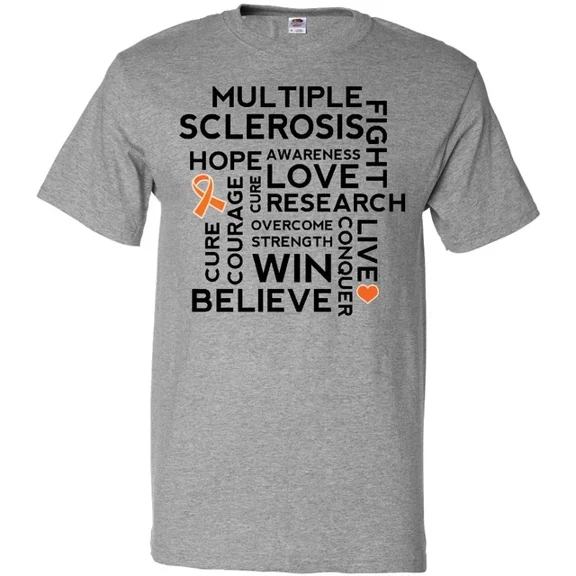 Hot Trending Multiple Sclerosis Ms Awareness Walk T-Shirt M S Support Courage Word S-5Xl Birthday Gifts; For Men & Women