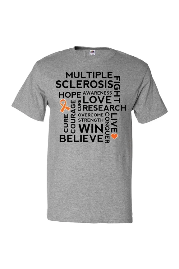 Hot Trending Multiple Sclerosis Ms Awareness Walk T-Shirt M S Support Courage Word S-5Xl Birthday Gifts; For Men & Women