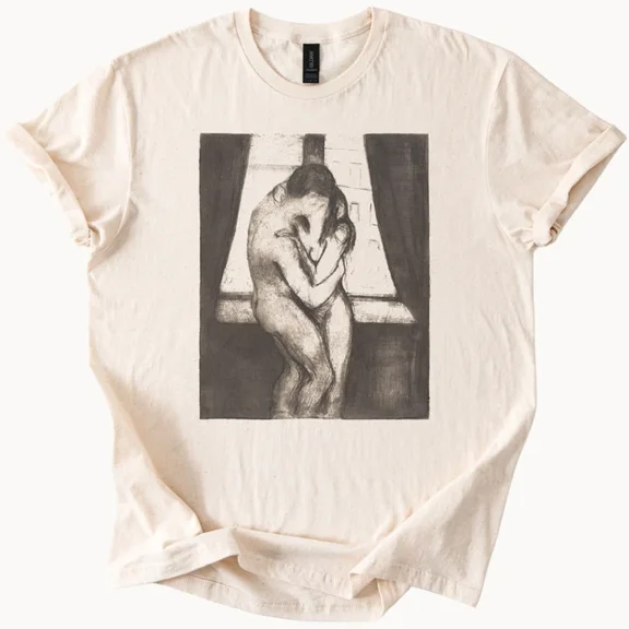 Hot Trending Munch The Kiss T Shirt Edvard Munch Art Graphic Tee Unique Gift Design Preview Only