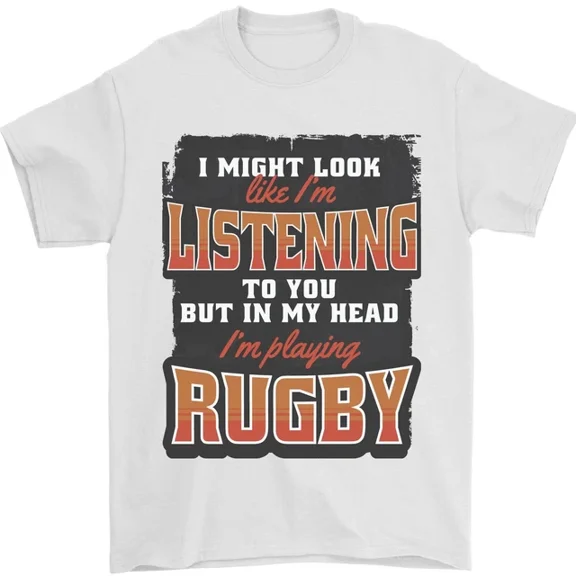 Hot Trending My Head I'm Playing Rugby Funny T-Shirt Design Preview Only
