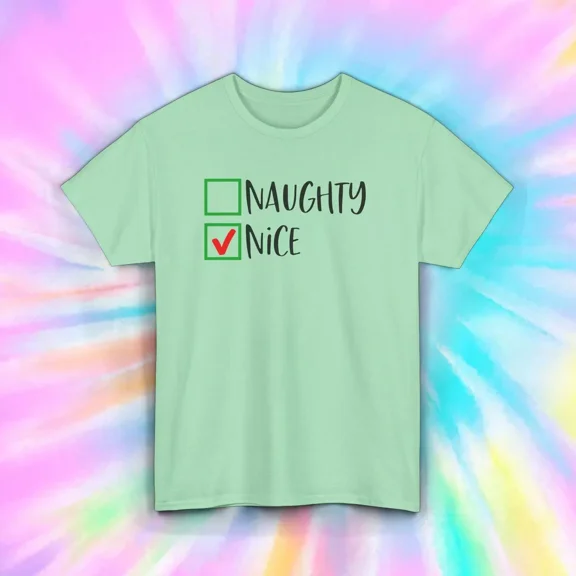 Hot Trending Naughty Nice T-Shirt | Holiday | Fun Xmas Gift Design Preview Only