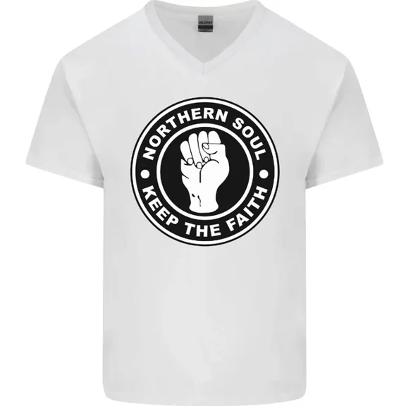 Hot Trending Northern Soul Keeping the Faith Mens V-Neck T-Shirt Design Preview Only