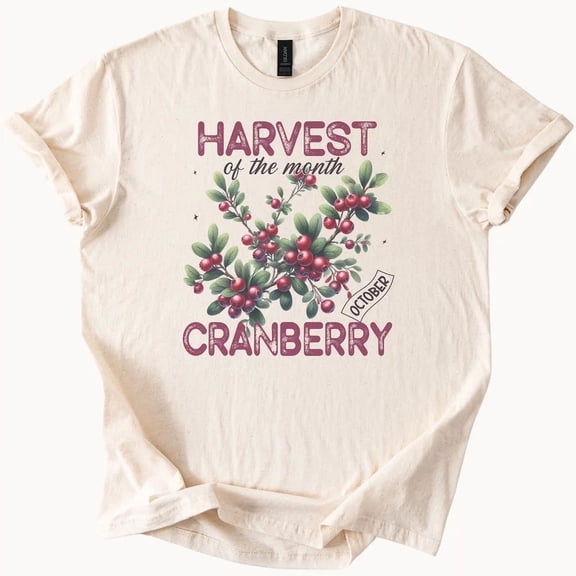 Hot Trending October Cranberry Harvest T Shirt Autumn Fruit Tee Design Preview Only