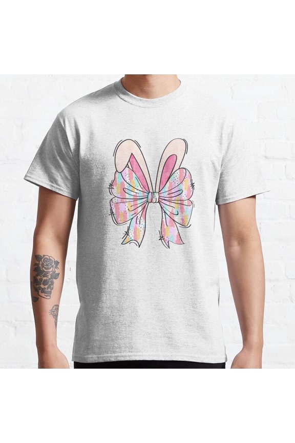 Hot Trending Pastel coloured easter bunny ears with bows. Pretty spring Coquette Classic T-Shirt Vintage Birthday Gifts