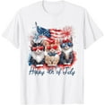 thumbnail image 1 of Hot Trending Patriotic Cats American Flag Cat Happy 4Th Of July T-Shirt S-5Xl Birthday Gifts; For Men & Women, 1 of 4