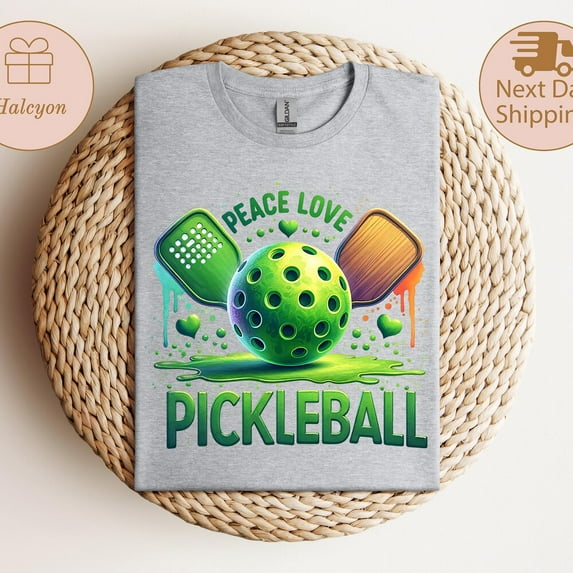 Hot Trending Peace Love Pickleball Shirt, Pickleball Shirt, Pickle Baller Gift, Pickleballs Gifts, Sports Tshirt, Tshirts For Pickleball Lover Birthday Gifts; For Men & Women