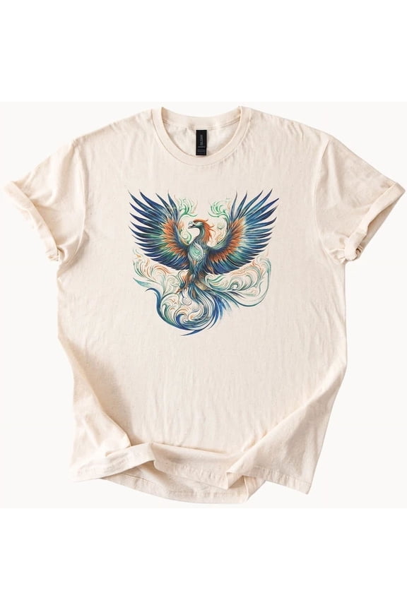 Hot Trending Phoenix Rising Tee Mythical Bird Graphic TShirt Firebird Top Design Preview Only