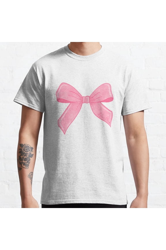 Hot Trending Pink Alpha Phi Bow Classic T-Shirt Vintage Birthday Gifts