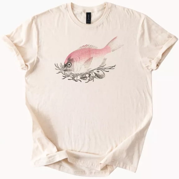 Hot Trending Pink Fish Graphic T Shirt Nature Lover Tee Unique Design Design Preview Only