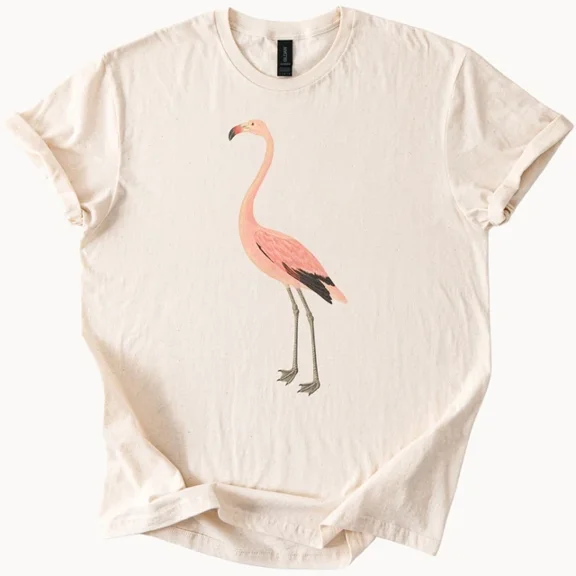 Hot Trending Pink Flamingo Graphic T Shirt Bird Lover Tee Animal Print Top Design Preview Only