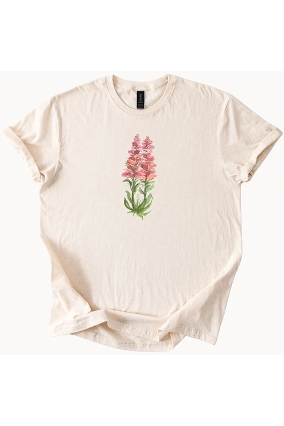 Hot Trending Pink wildflower watercolor t shirt with hand painted floral graphic Design Preview Only