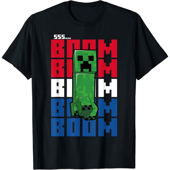 Hot Trending Pixel Art 4th Of July Creeper Boom American Colors T-Shirt Vintage Tee -Birthday Gifts